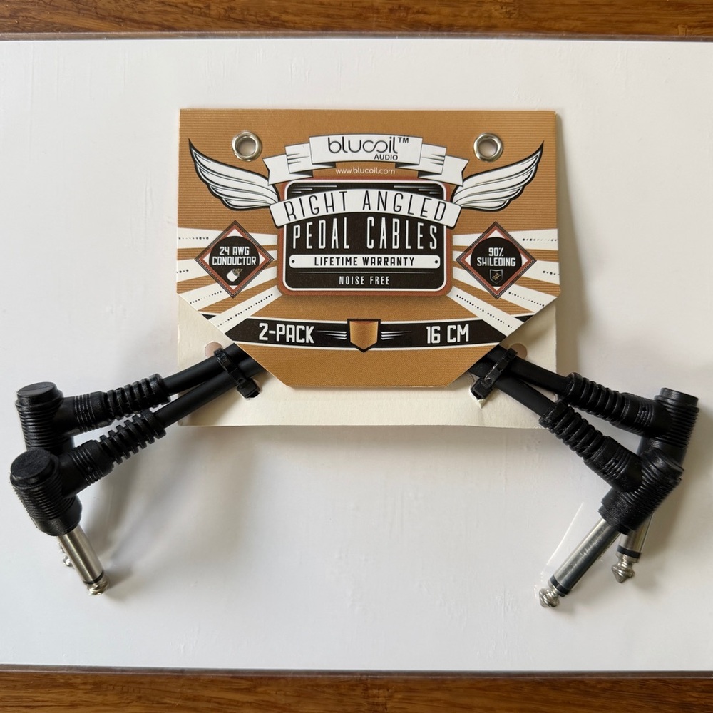 Blucoil Right Angle Pedal Patch Cables 2-Pack NEW